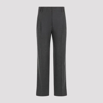 BRUNELLO CUCINELLI CROPPED FLANNEL PANTS