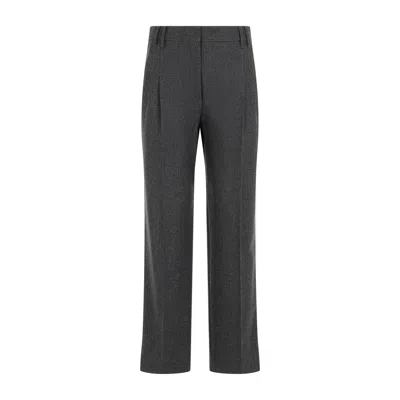 BRUNELLO CUCINELLI BRUNELLO CUCINELLI CROPPED FLANNEL PANTS WOMEN