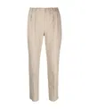 Brunello Cucinelli Cropped High-waisted Trousers In White