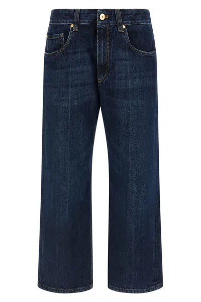 Brunello Cucinelli Cropped Jeans In Blue