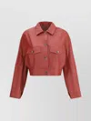 Brunello Cucinelli Cropped Leather Jacket With Patch Pockets