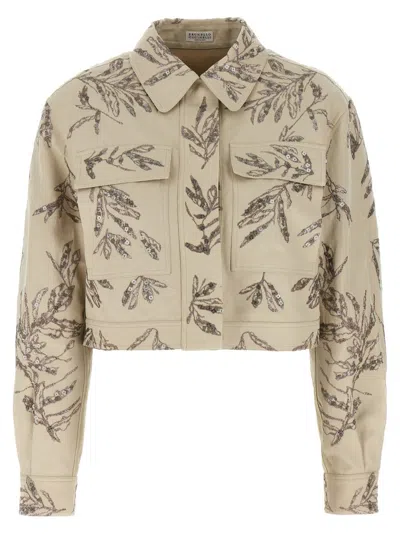 Brunello Cucinelli Cropped Linen Blend Jacket