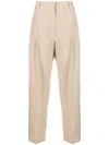 Brunello Cucinelli Cropped Linen Trousers In Neutrals