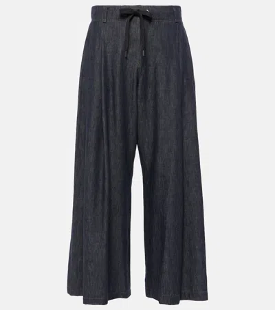 Brunello Cucinelli Cropped Mid-rise Flared Jeans In Dark Denim
