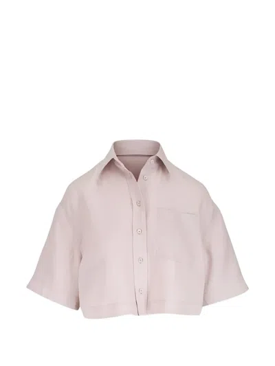 Brunello Cucinelli Cropped Short-sleeve Shirt In Pink
