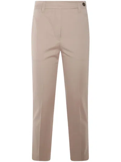 Brunello Cucinelli Beige Cotton Dress Pants In Neutral