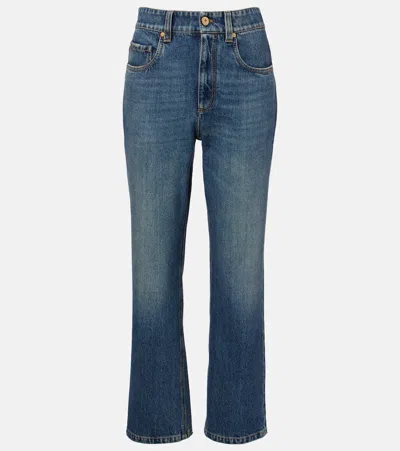 Brunello Cucinelli Cropped Straight Jeans In Blue