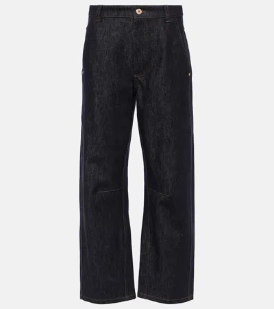 Brunello Cucinelli Cropped Straight Jeans In Blue