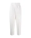 Brunello Cucinelli Cropped Stripe Detail  Trousers In White