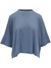 Brunello Cucinelli Cropped Sweater In Blue