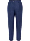 Brunello Cucinelli Cropped Tailored Trousers In Blau