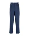 Brunello Cucinelli Silk-wool-cashmere Tapered Trousers In Blue