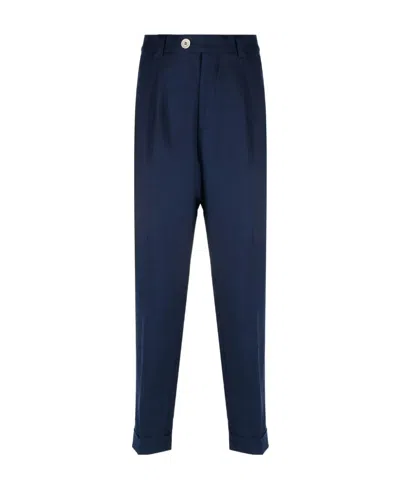 Brunello Cucinelli Cropped Tailored Trousers In Blue