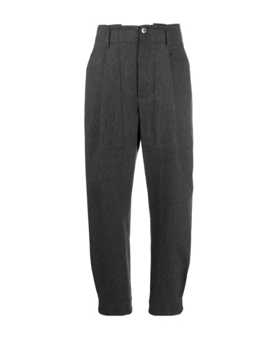Brunello Cucinelli Cropped Tailored Trousers In Gray