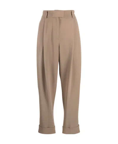 Brunello Cucinelli Cropped Tailored Trousers In Brown