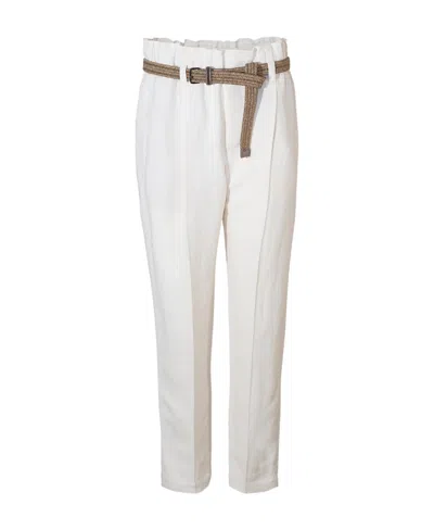 Brunello Cucinelli Cropped Tailored Trousers In White