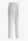 Brunello Cucinelli Pressed Crease Tapered Leg Trousers In White