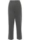 Brunello Cucinelli Cropped Wool-blend Straight-leg Pants In Grey
