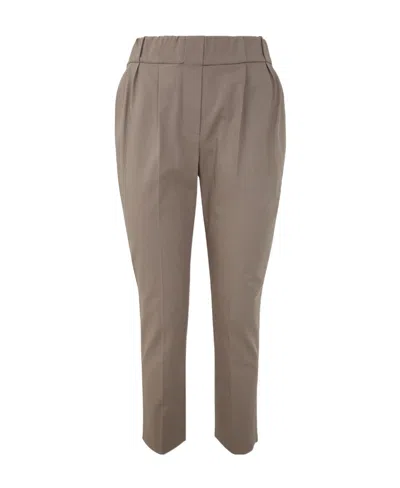 Brunello Cucinelli Cropped Tapered Trousers In Gray