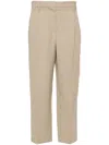 Brunello Cucinelli Beige Pants With Monil Detail On The Loop And Pences In Neutrals