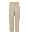 Brunello Cucinelli Cropped Tailored Trousers With Pleated Front In Nude