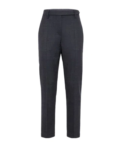 Brunello Cucinelli Cropped Trousers In Black