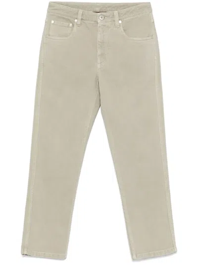 Brunello Cucinelli Cropped Trousers In Green
