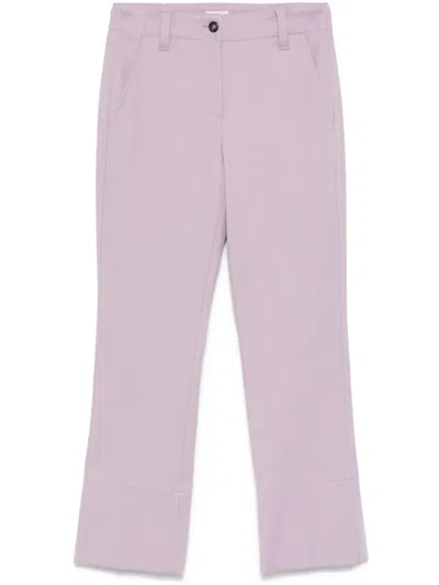 Brunello Cucinelli Cropped Trousers In Purple