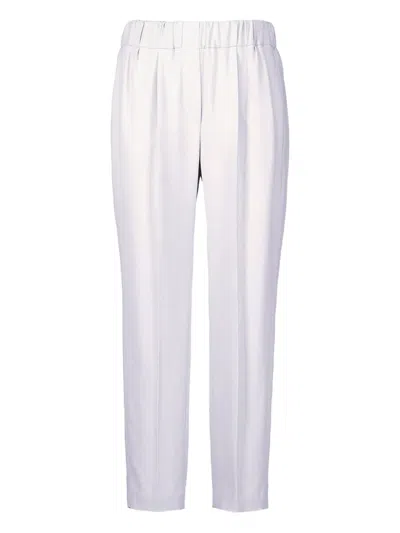 Brunello Cucinelli Cropped Trousers In White
