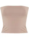 Brunello Cucinelli Strapless Bandeau Top In Brown