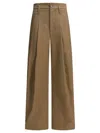 Brunello Cucinelli Cropped Wide-leg Trousers With High Waist In Brown