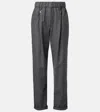 Brunello Cucinelli Cropped Wool And Cashmere Straight Pants In Gray