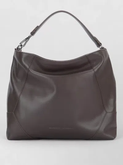 Brunello Cucinelli Crossbody Bag Soft Structure Top Handle In Gray