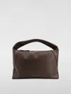 Brunello Cucinelli Big Hobo Leather Shoulder Bag With Top Handle In Brown