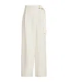 Brunello Cucinelli Women Ivory Fluid Twill Sartorial Wrap Trousers In White