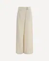 Brunello Cucinelli Women Ivory Fluid Twill Sartorial Wrap Trousers In Neutral