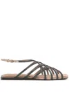 Brunello Cucinelli Crossover-strap Detail Sandals In Brown