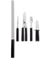 Brunello Cucinelli Crudités Cutlery (set Of Five) In Black