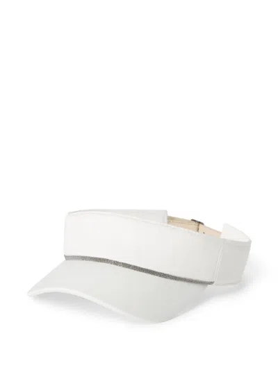 Brunello Cucinelli Crystal-embellished Cap In White