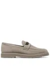 Brunello Cucinelli Crystal-embellished Suede Loafers In Neutrals