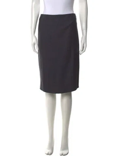 Pre-owned Brunello Cucinelli Crystal Embellishments Knee-length Skirt In Gray