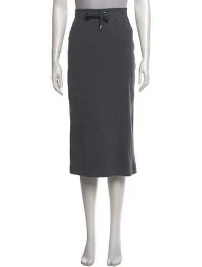 Pre-owned Brunello Cucinelli Crystal Embellishments Midi Length Skirt In Gray