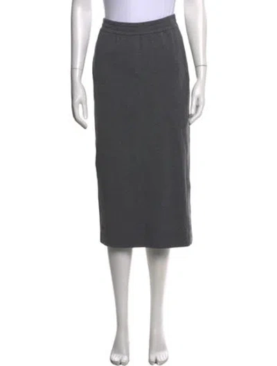 Pre-owned Brunello Cucinelli Crystal Embellishments Midi Length Skirt In Gray