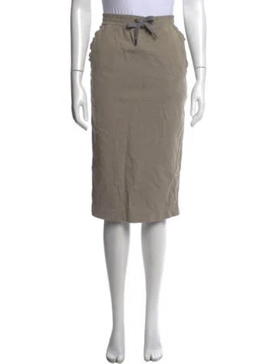 Pre-owned Brunello Cucinelli Crystal Embellishments Midi Length Skirt In Neutrals