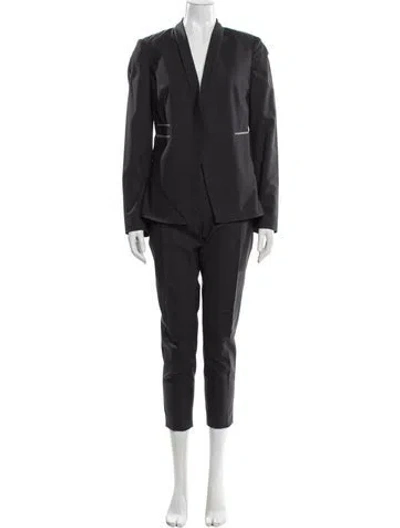 Pre-owned Brunello Cucinelli Crystal Embellishments Pantsuit In Gray