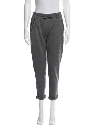 Pre-owned Brunello Cucinelli Crystal Embellishments Sweatpants In Gray