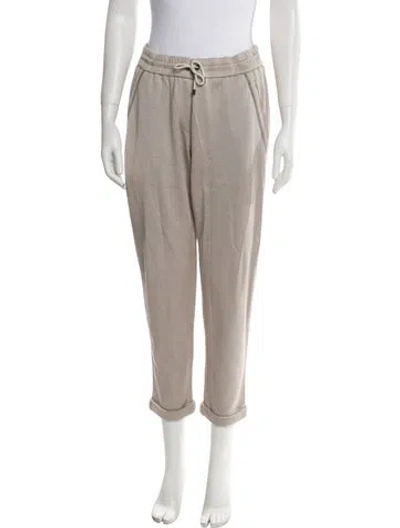 Pre-owned Brunello Cucinelli Crystal Embellishments Sweatpants W/ Tags In Neutral