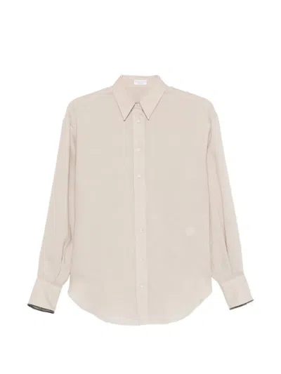 Brunello Cucinelli Cuffed Shirt In Neutral