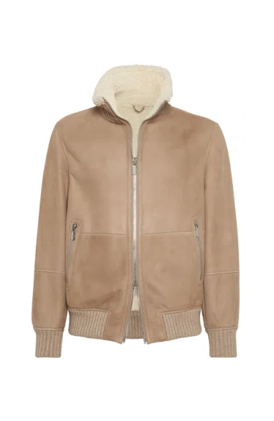 BRUNELLO CUCINELLI BRUNELLO CUCINELLI CURLY SHEARLING BOMBER JACKET