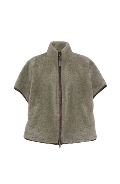 BRUNELLO CUCINELLI BRUNELLO CUCINELLI CURLY SHEARLING OUTERWEAR JACKET